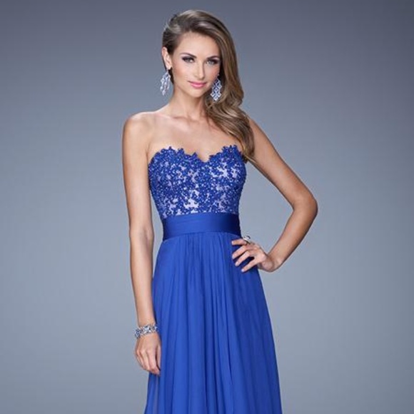 NEW La Femme 20557 Royal Blue Prom Dress